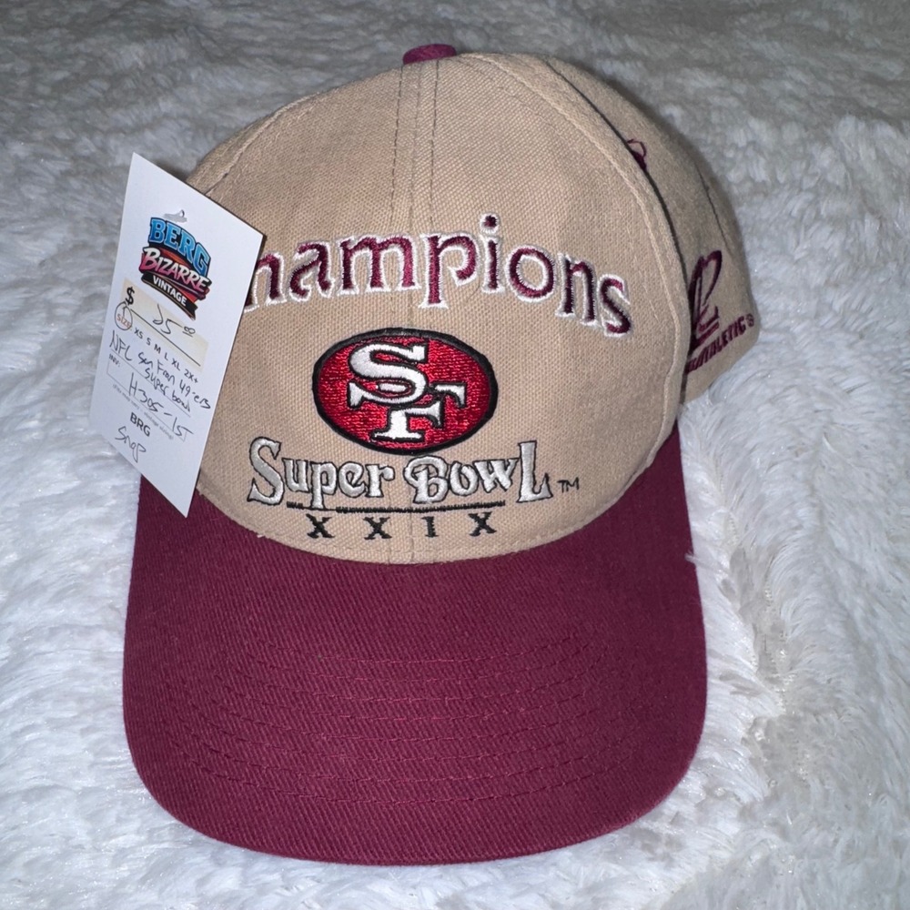 Logo 7 Snapback Hat Mens OSFM Tan Burgundy New Super Bowl XXIX 49ers Champions